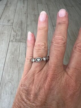 Sterling silver and crystal and ring size 5